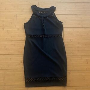 Donna mizani black mesh netted dress